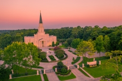 Houston Texas Temple Aerial Dawn