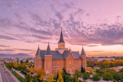 Provo City Center Fall Colors Sunset