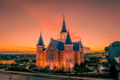 Provo City Center Fiery Sunset