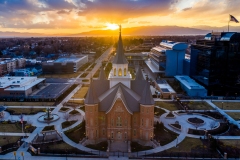 Provo City Center Aerial Stunning Spring Sunset