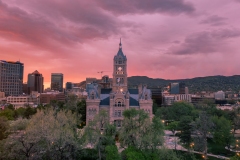 Salt Lake City and County Building Fiery Sunset