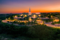 San Antonio Texas Temple Aerial Sunset