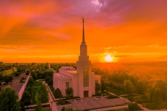 Twin Falls Aerial Fiery Sunset