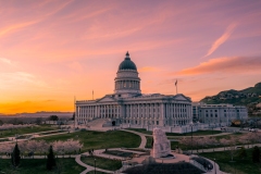 Utah Capitol Wavy Sunset