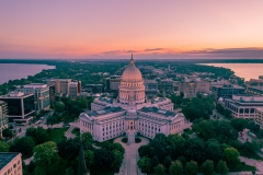 Wisconsin Capitol Aerial Sunrise